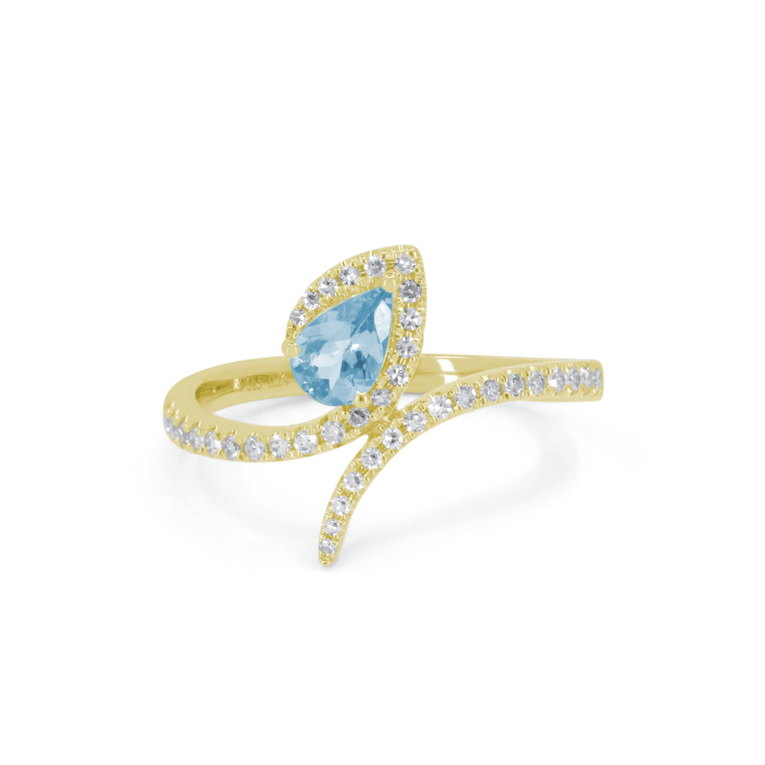 Madison L 14K Yellow Gold Swiss Blue Topaz Ring - style R1926SWBTY