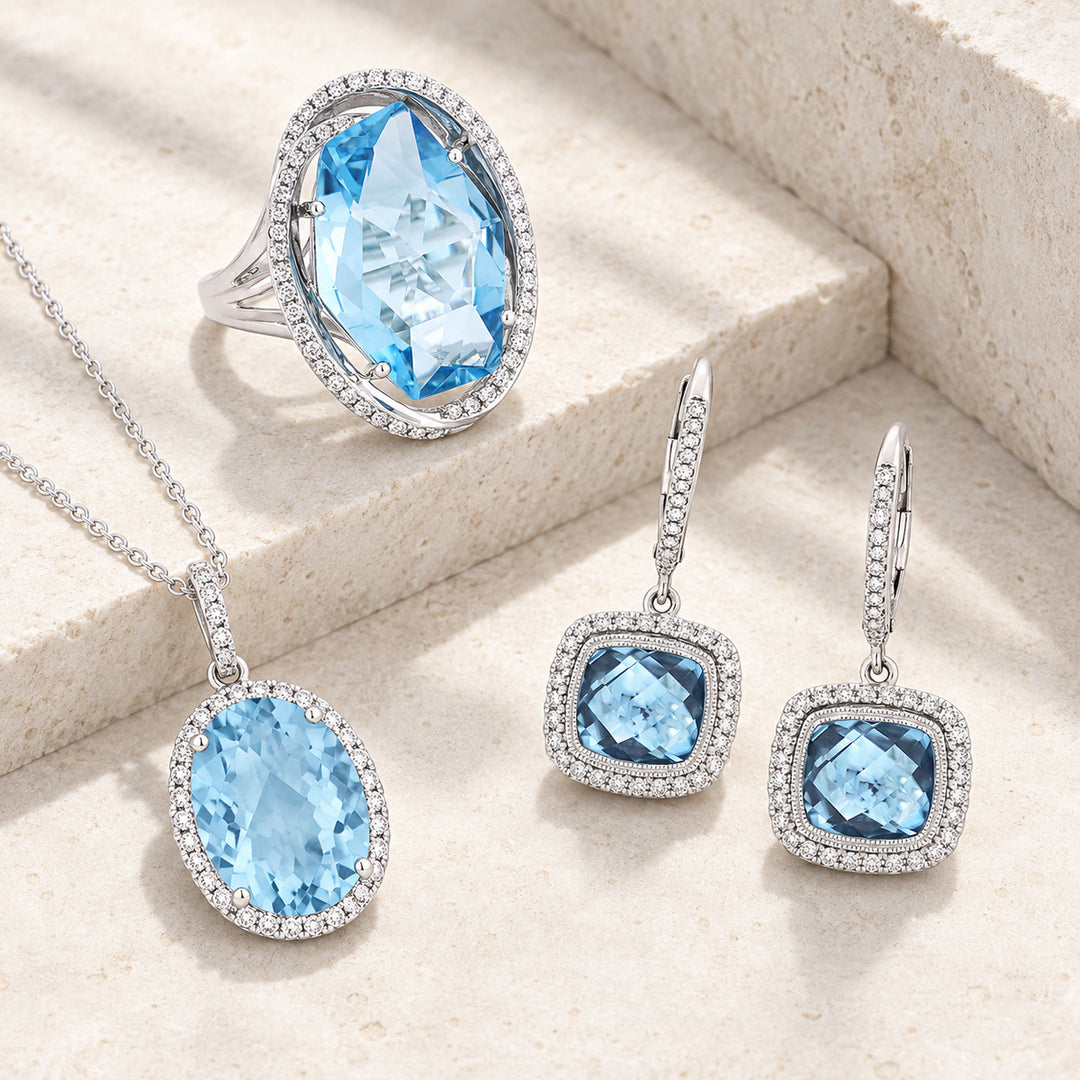 Madison L footer tile blue topaz styled layflat of real products