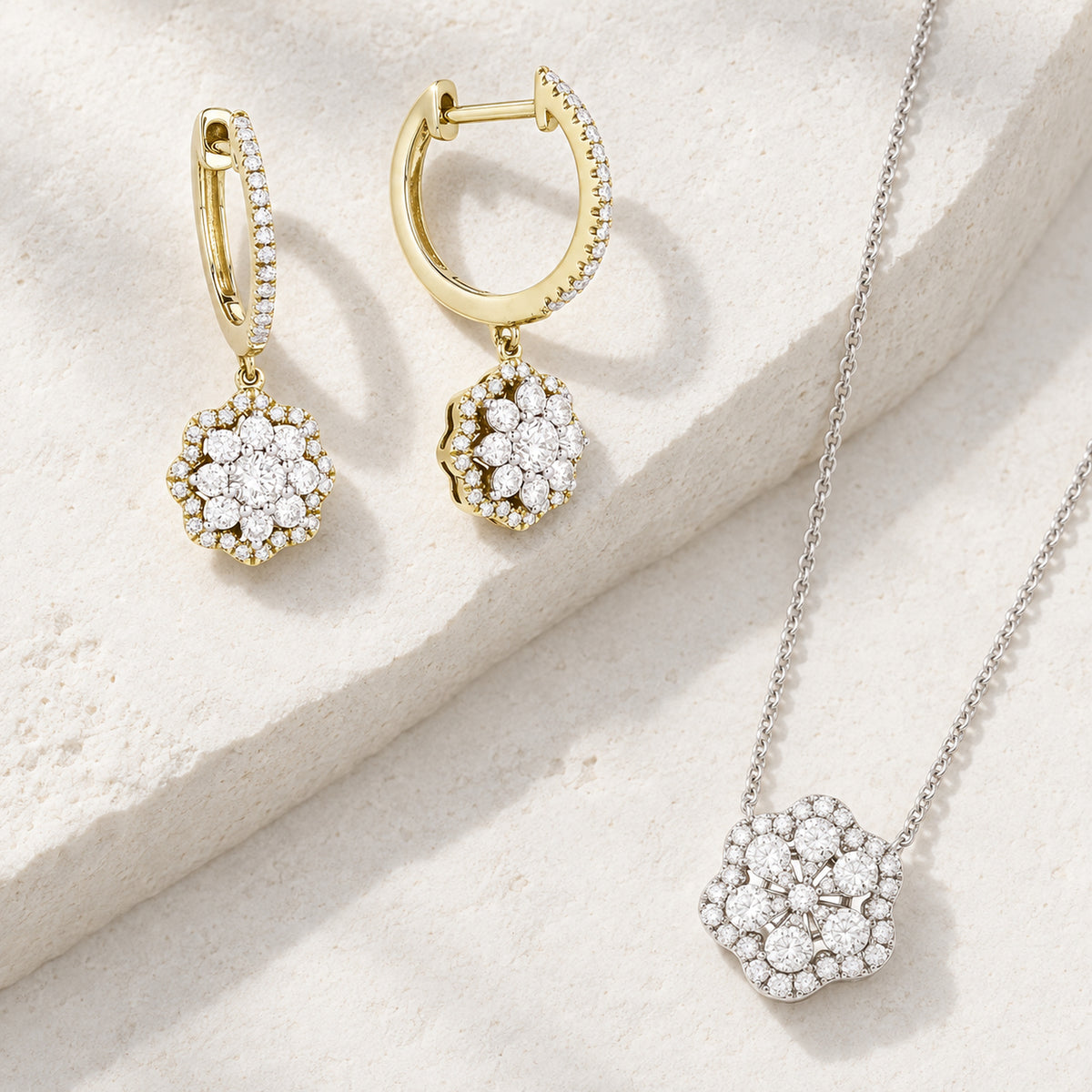 Madison L home tile 2 earring necklace styled layflat of real products
